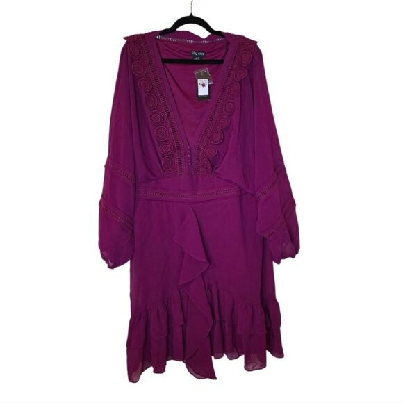 CITY CHIC Fuschia Sweetheart Dress - Size 20 (Large) - Picture 2 of 13